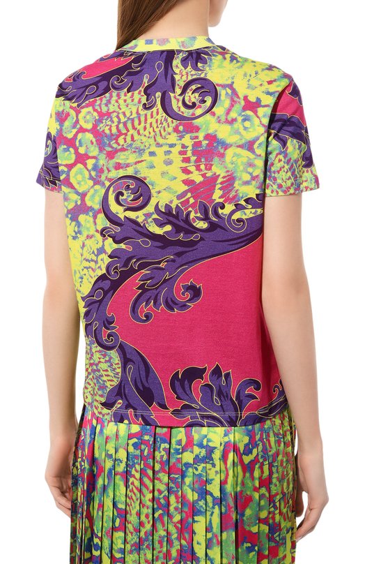Хлопковая футболка Versace Jeans Couture 76HAH6P3/JS350 Разноцветный  76HAH6P3/JS350 Фото 4