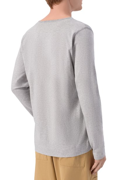 Хлопковый лонгслив-хенли DRIES VAN NOTEN серого цвета по цене 42850 руб., арт. 021121/3136, фото 4 Хлопковый лонгслив-хенли DRIES VAN NOTEN, арт. 021121/3136, фото 4