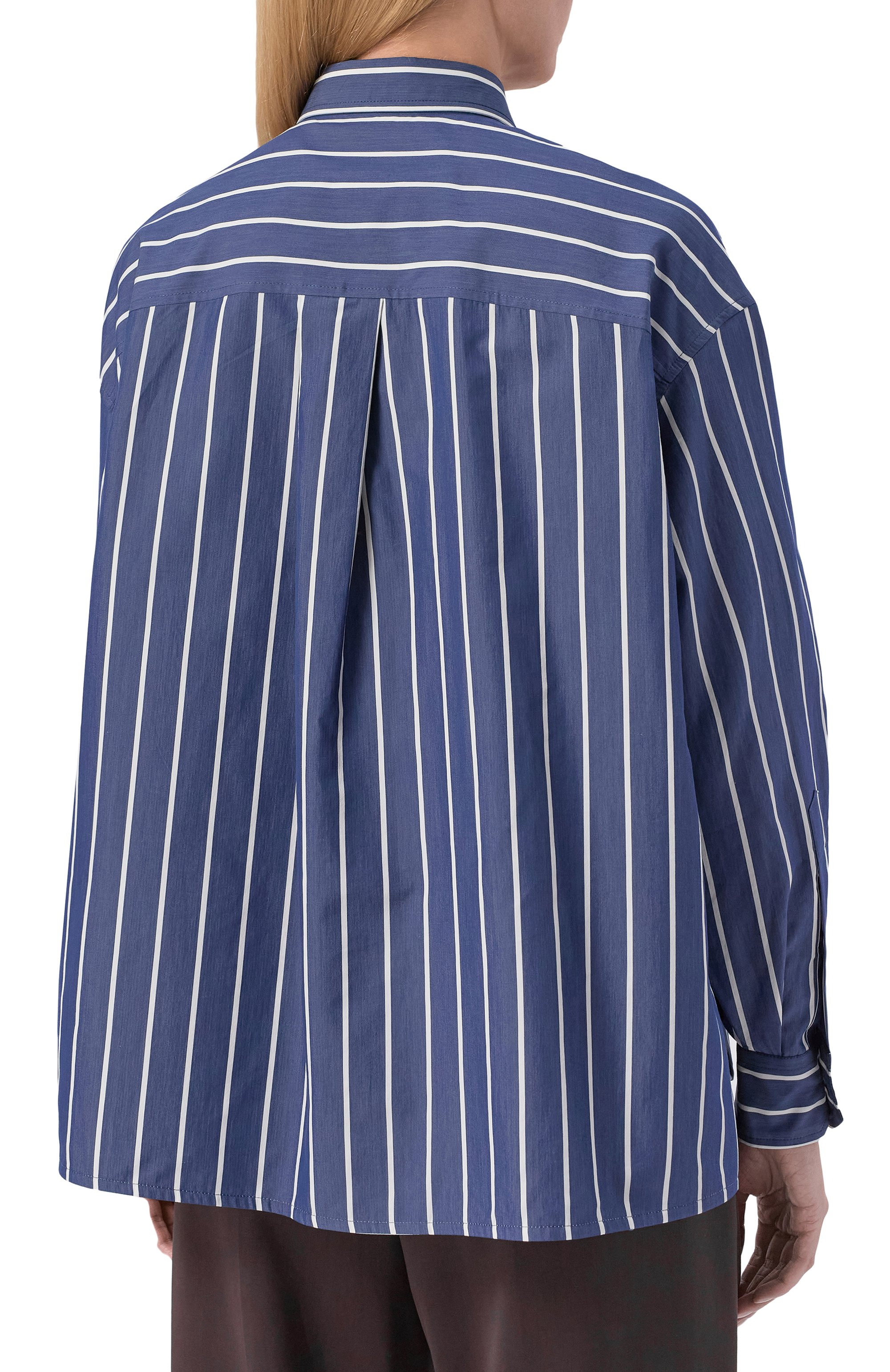 Рубашка из хлопка и шелка BRUNELLO CUCINELLI синего цвета по цене 231000 руб., арт. MP752ND716, фото 4 Рубашка из хлопка и шелка BRUNELLO CUCINELLI, арт. MP752ND716, фото 4