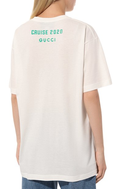 Хлопковая футболка GUCCI молочного цвета по цене 50400 руб., арт. 539081 XJCCY, фото 4 Хлопковая футболка GUCCI, арт. 539081 XJCCY, фото 4