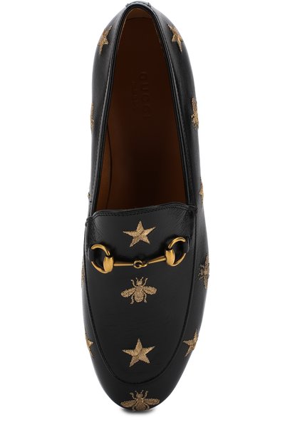 Кожаные лоферы jordaan с вышивкой и пряжкой-трензелем GUCCI, арт. 505281/D3V00, фото 5