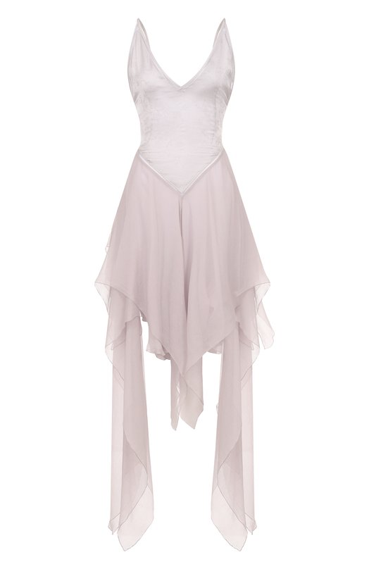 Платье из вискозы и шелка Ann Demeulemeester B0012814/FA611 Серый B0012814/FA611