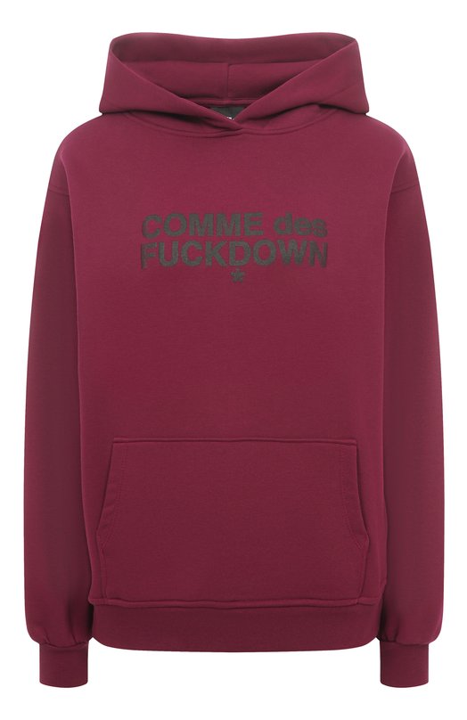Хлопковое худи Comme des Fuckdown CFABW01355 Бордовый CFABW01355