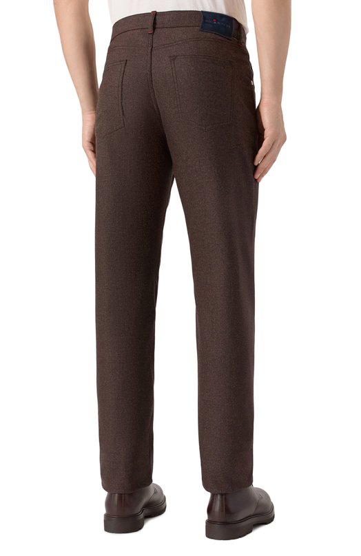 Шерстяные брюки Kiton UPNJSK0124G07 Коричневый  UPNJSK0124G07 Фото 4