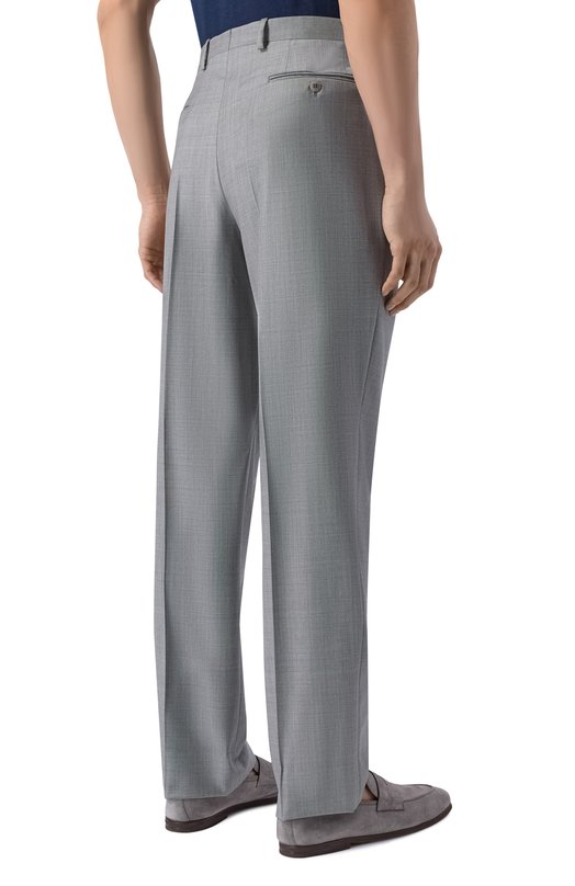 Шерстяные брюки Brioni RP3I0L/P1A0X Серый  RP3I0L/P1A0X Фото 4