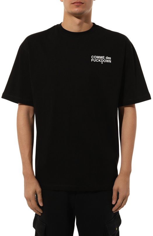 Хлопковая футболка Comme des Fuckdown CFABM01317 Чёрный  CFABM01317 Фото 3