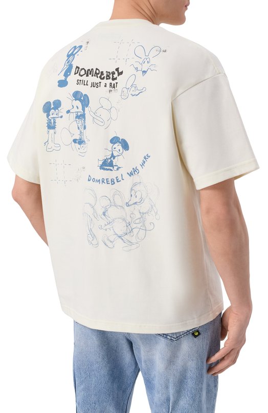 Хлопковая футболка DOMREBEL M SPIT/T-SHIRT Кремовый  M SPIT/T-SHIRT Фото 4
