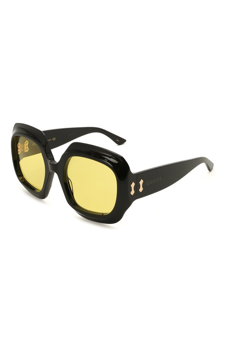 Женские солнцезащитные очки GUCCI черного цвета, арт. GG0988S 003 | Фото 1 (Тип очков: С/з; Рег�иональные ограничения белый список (Axapta Mercury): RU, Не проставлено; Материал: Пластик; Нос: Не проставлено; Очки форма: Квадратные, Бабочка; Оптика Гендер: оптика-женское)