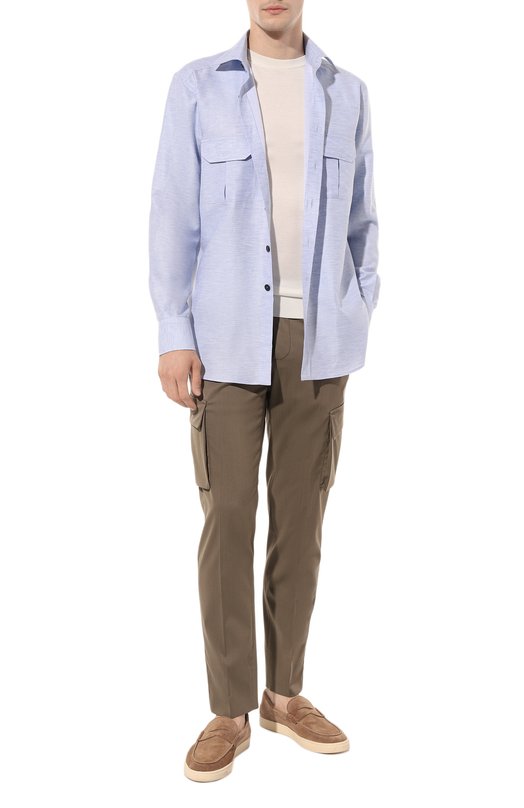 Рубашка из хлопка и шелка Stefano Ricci SP006289/R2150 Голубой  SP006289/R2150 Фото 2