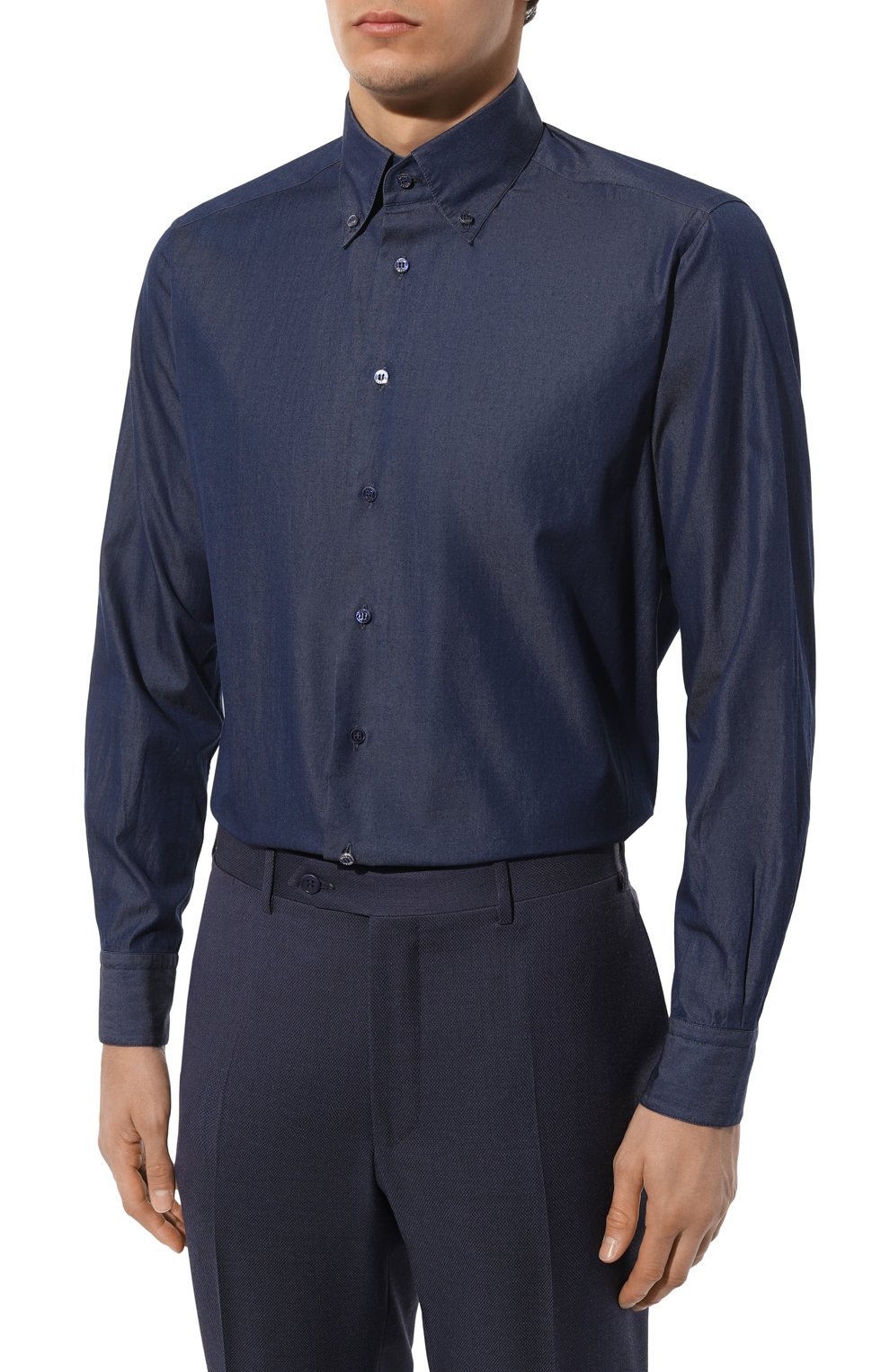 Рубашка из хлопка и кашемира ZILLI, арт. CLAC04ZS01BGTZS00600, фото 4