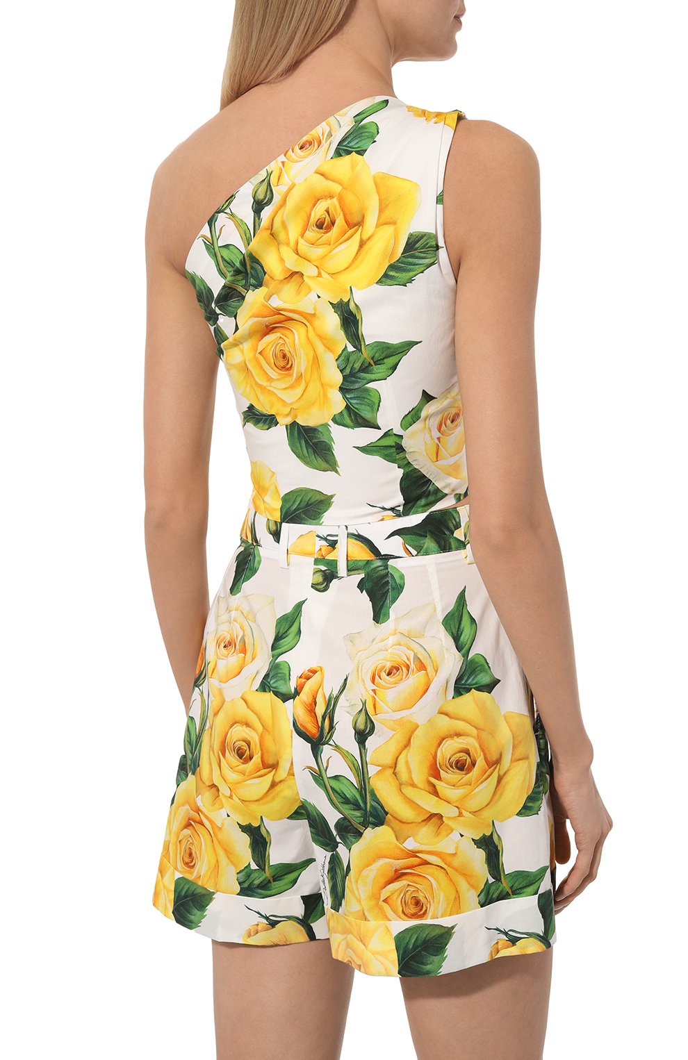Хлопковый топ DOLCE & GABBANA желтого цвета по цене 87450 руб., арт. F7710T/FSEHW, фото 4 Хлопковый топ DOLCE & GABBANA, арт. F7710T/FSEHW, фото 4
