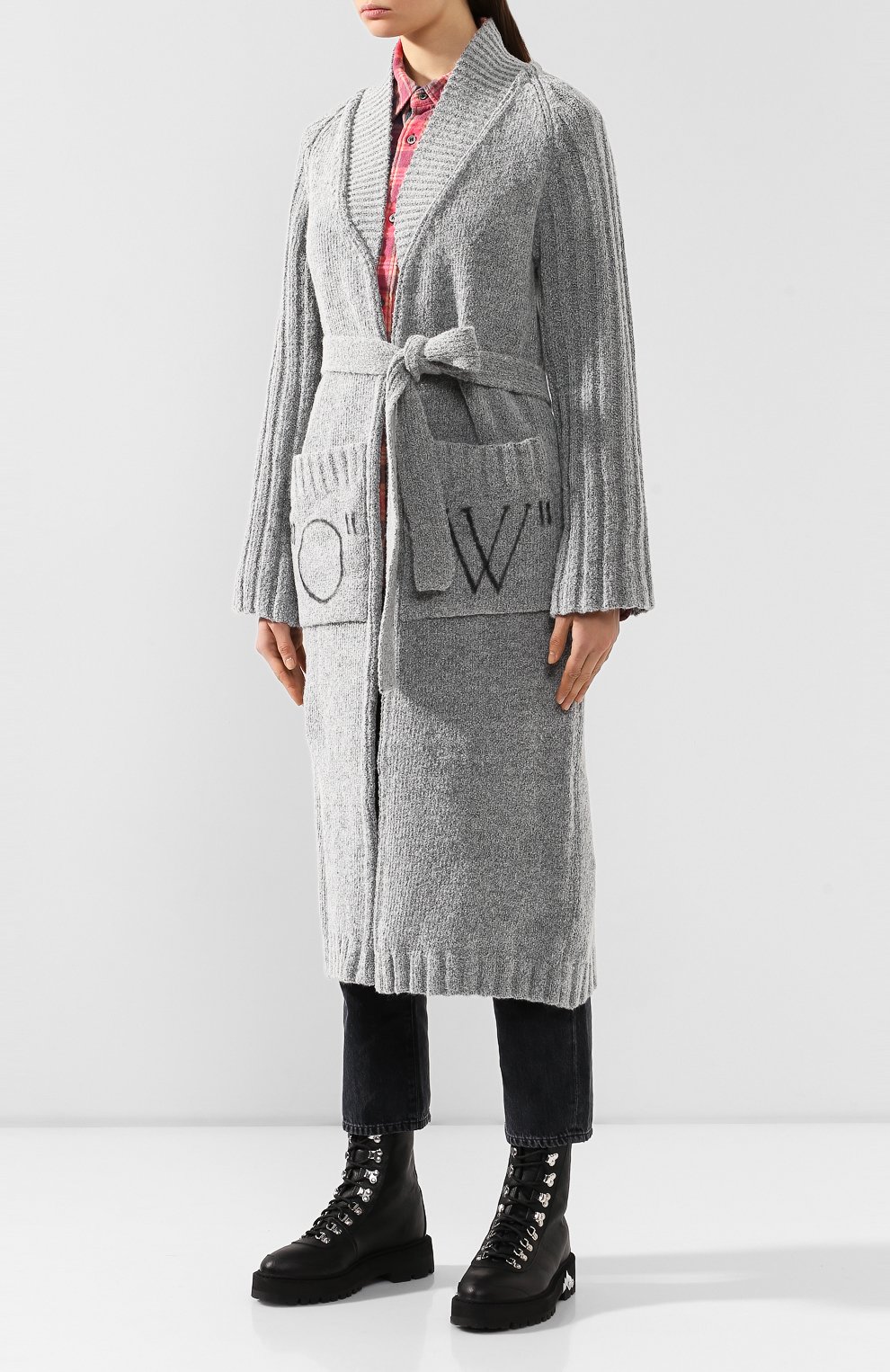 Кардиган с поясом OFF-WHITE, арт. 0WHB009F19F980500500, фото 3