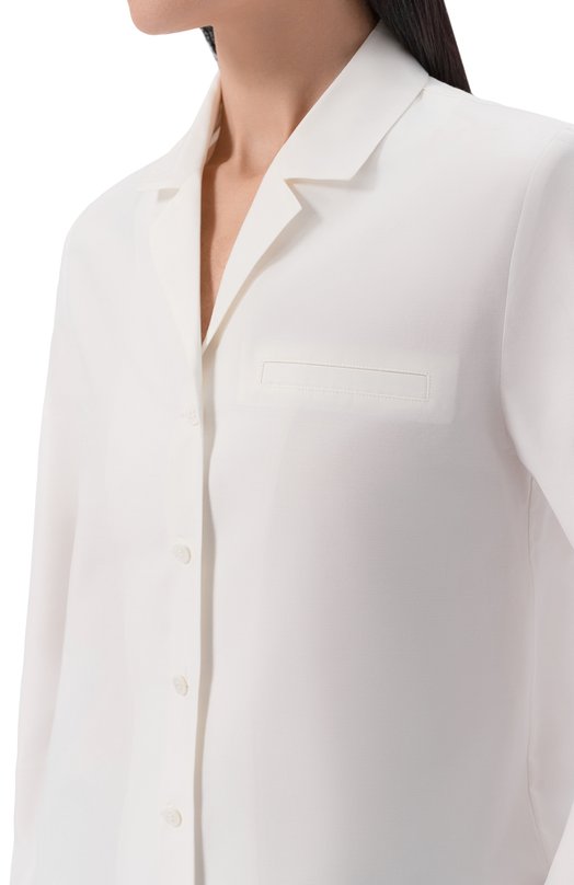 Рубашка из хлопка и шелка 12 STOREEZ 137581 Белый  137581 Фото 5