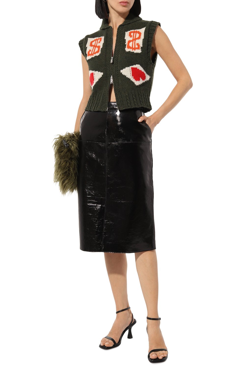 Кожаная юбка P.A.R.O.S.H., арт. D620647, фото 2