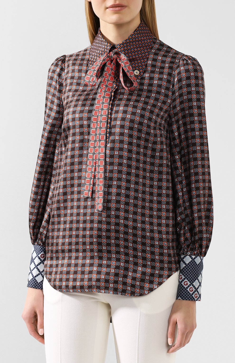 Шелковая блузка GUCCI, арт. 602041/ZADFY, фото 3