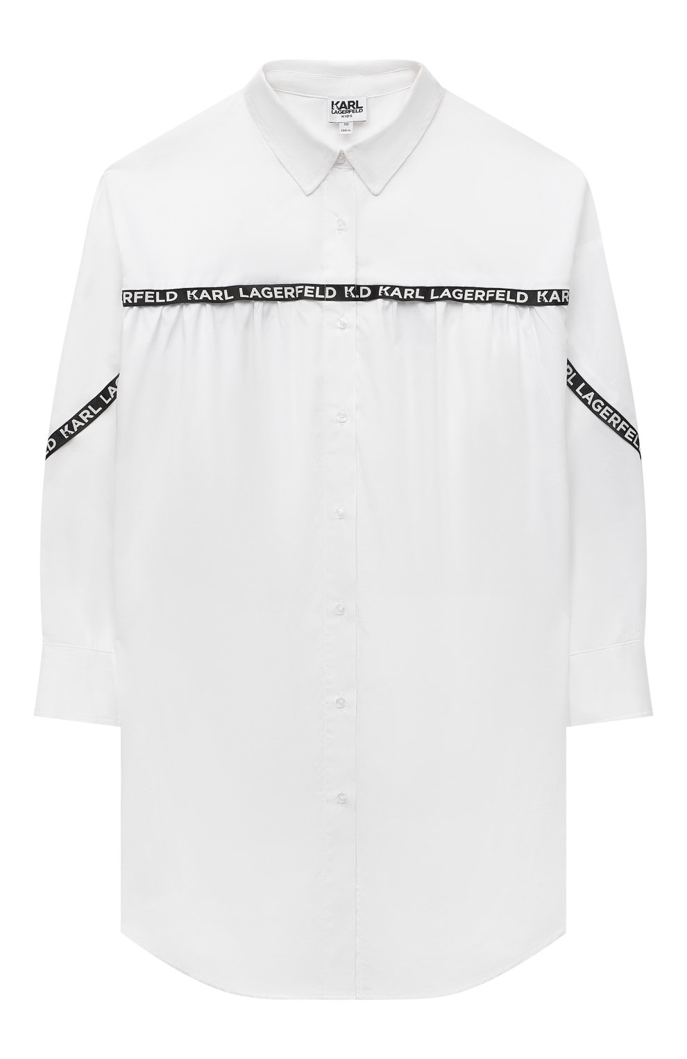 Хлопковое платье-рубашка KARL LAGERFELD KIDS, арт. Z12197, фото 1