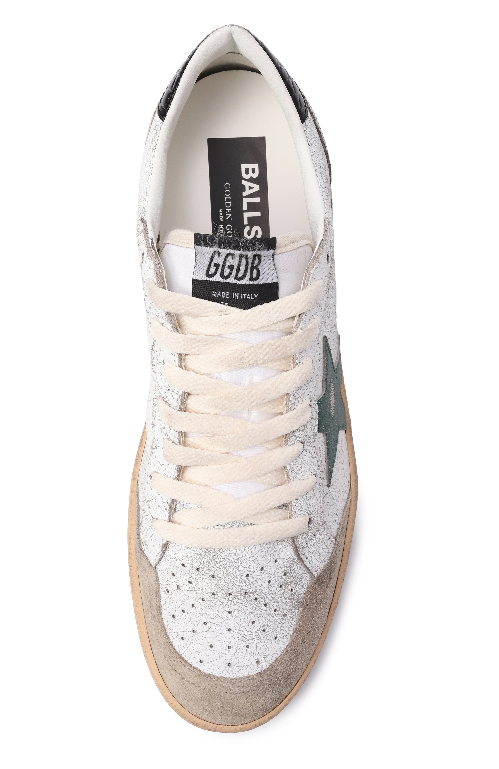 Комбинированные кеды ball star GOLDEN GOOSE DELUXE BRAND белого цвета по цене 77050 руб., арт. GMF00327.F006025, фото 6 Комбинированные кеды ball star GOLDEN GOOSE DELUXE BRAND, арт. GMF00327.F006025, фото 6