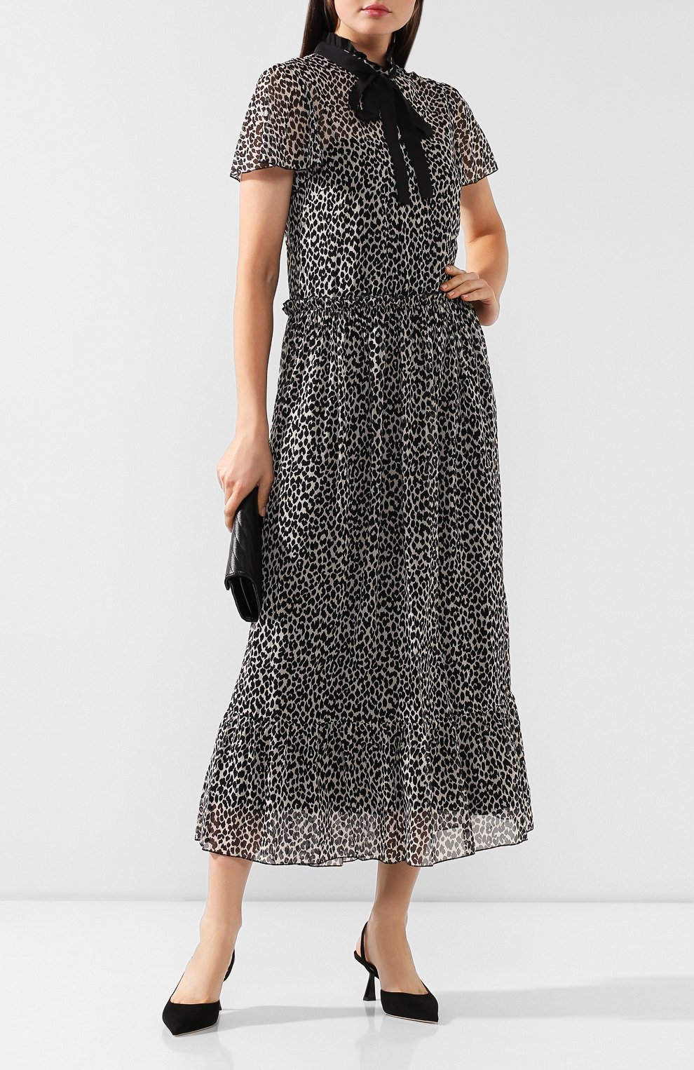 Шелковое платье REDVALENTINO черно-белого цвета по цене 85100 руб., арт. SR0VAI85/4JV, фото 2 Шелковое платье REDVALENTINO, арт. SR0VAI85/4JV, фото 2