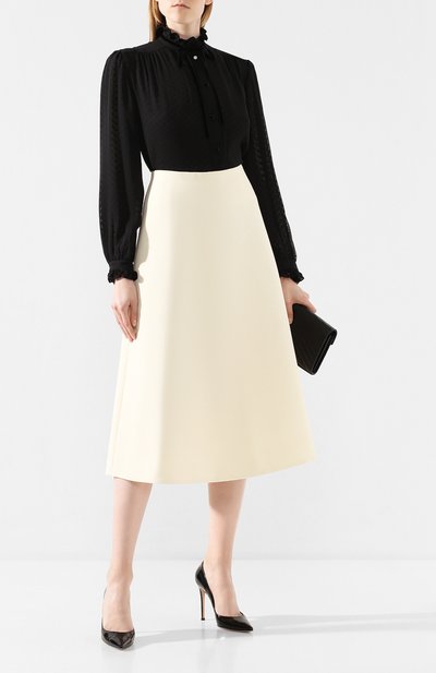 Шелковая блузка MARC JACOBS (THE) черного цвета по цене 58400 руб., арт. M4008437, фото 2 Шелковая блузка MARC JACOBS (THE), арт. M4008437, фото 2