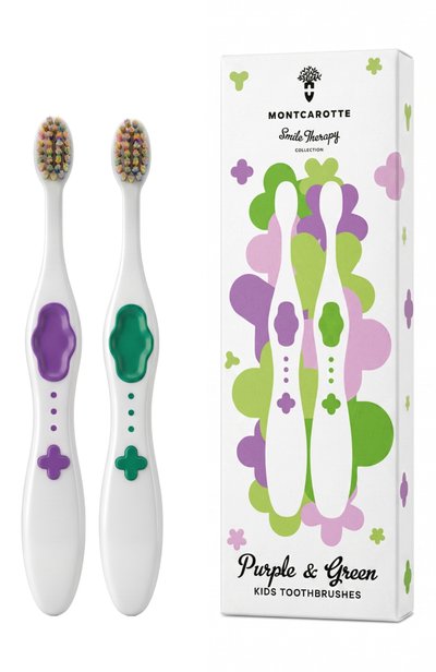 Набор детских зубных щеток soft 0.15mm, оттенок purple + green MONTCAROTTE, арт. МС724