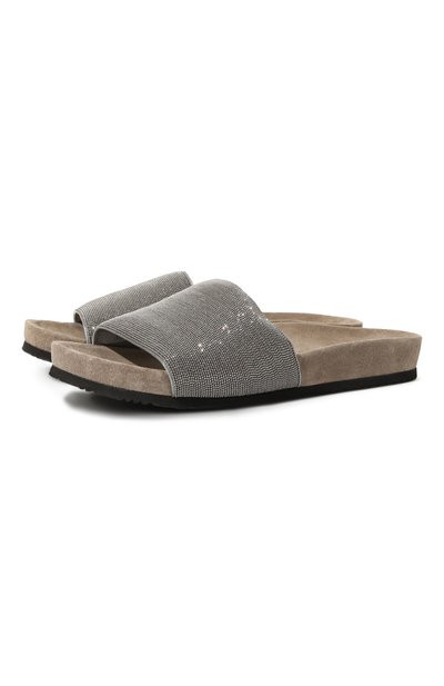 Женские замшевые шлепанцы BRUNELLO CUCINELLI, арт. MZMIGB1106