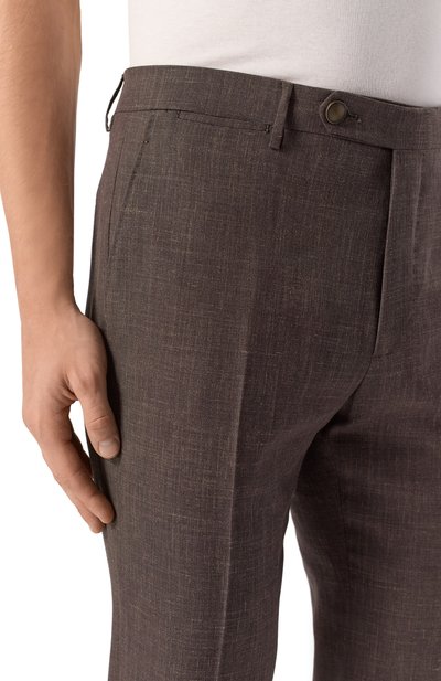 Брюки из шерсти и шелка BERWICH темно-коричневого цвета по цене 49300 руб., арт. VULCAN023/LP184U, фото 5 Брюки из шерсти и шелка BERWICH, арт. VULCAN023/LP184U, фото 5