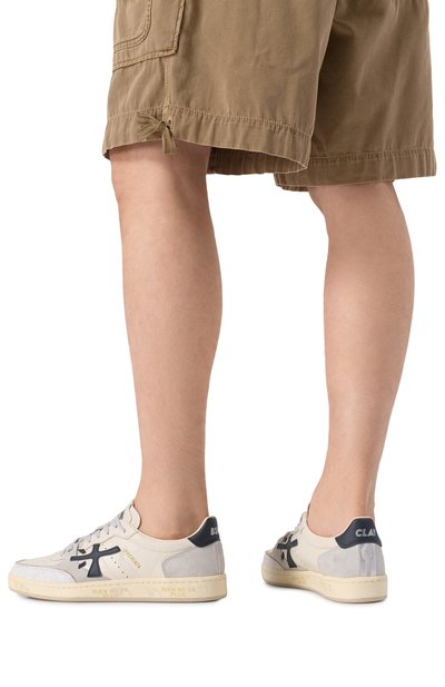 Комбинированные кеды bskt clay PREMIATA светло-серого цвета по цене 29400 руб., арт. BSKTCLAY/VAR 7262, фото 3 Комбинированные кеды bskt clay PREMIATA, арт. BSKTCLAY/VAR 7262, фото 3