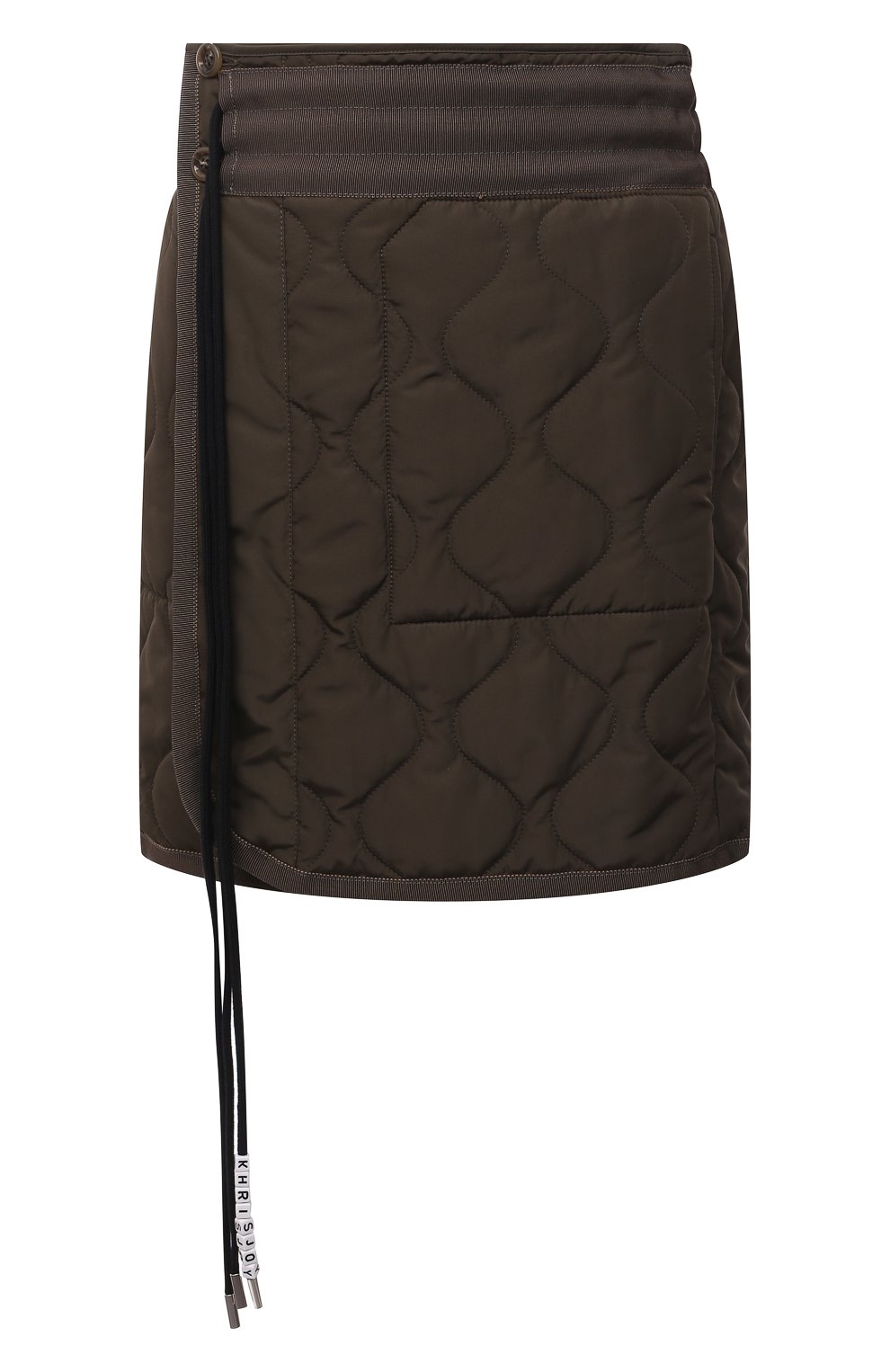 Стеганая юбка KHRISJOY хаки цвета по цене 62700 руб., арт. CFPW010/NY, фото 1 Стеганая юбка KHRISJOY, арт. CFPW010/NY, фото 1