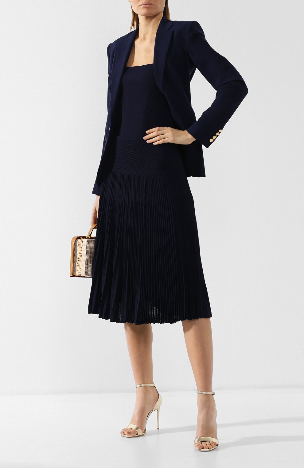 Плиссированная юбка RALPH LAUREN темно-синего цвета по цене 207000 руб., арт. 290713863, фото 2 Плиссированная юбка RALPH LAUREN, арт. 290713863, фото 2