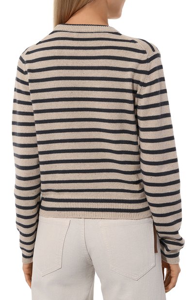 Пуловер из шерсти и кашемира BRUNELLO CUCINELLI светло-бежевого цвета по цене 144500 руб., арт. MBM758010P, фото 4 Пуловер из шерсти и кашемира BRUNELLO CUCINELLI, арт. MBM758010P, фото 4