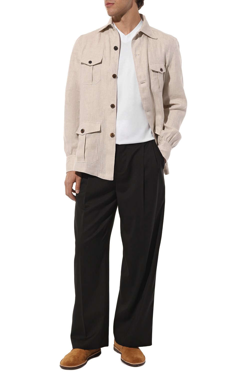 Хлопковая футболка BRUNELLO CUCINELLI белого цвета по цене 34700 руб., арт. M0T611344, фото 2 Хлопковая футболка BRUNELLO CUCINELLI, арт. M0T611344, фото 2