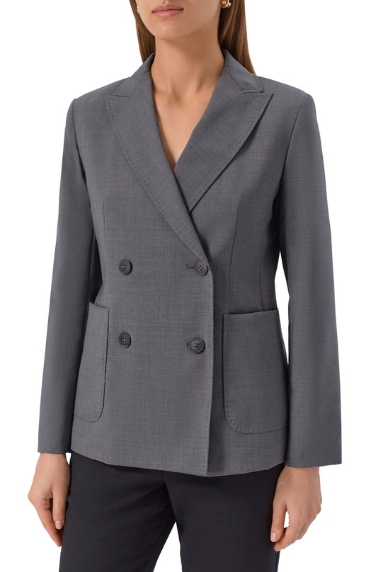 Шерстяной жакет Weekend Max Mara 0RNATI Серый  0RNATI Фото 3