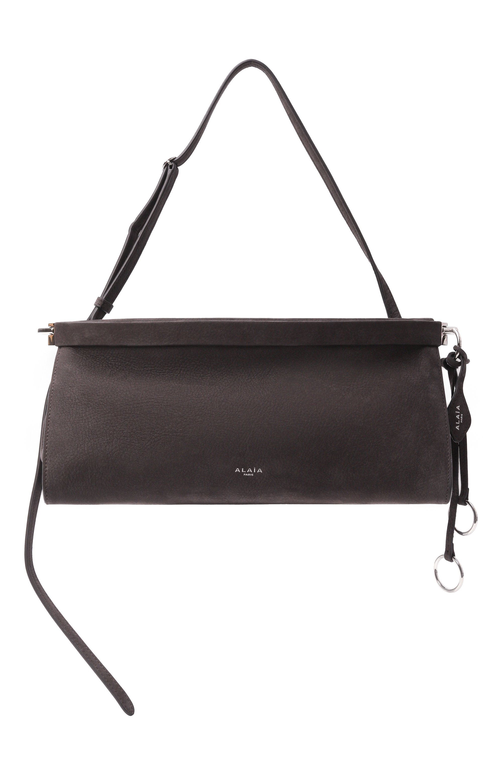 Сумка le click east-west medium ALAIA темно-серого цвета по цене 288000 руб., арт. AA1S01430CA214, фото 1 Сумка le click east-west medium ALAIA, арт. AA1S01430CA214, фото 1