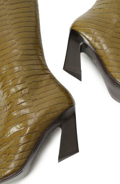 Женские кожаные сапоги lewis BOTTEGA VENETA хаки цвета, арт. 806735 V4PB0 | Фото 7 (Высота голенища: Средние; Подошва: Плоская; Каблук высота: Высокий; Драгоценные камни: Проставлено; Материал сплава: Проставлено; Материал внешний: Натуральная кожа; Каблук тип: Фигурный; Материал утеплителя: Без утеплителя)