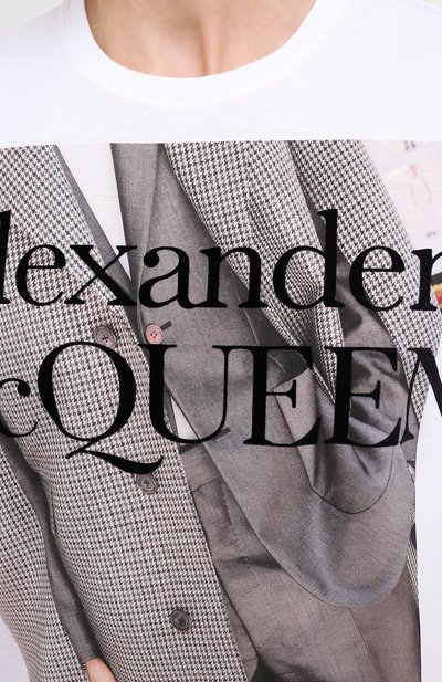 Хлопковая футболка ALEXANDER MCQUEEN, арт. 624171/QPZ61, фото 5