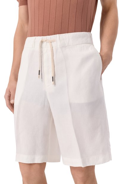 Льняные шорты INLINUM белого цвета по цене 25350 руб., арт. PAJAMA17, фото 3 Льняные шорты INLINUM, арт. PAJAMA17, фото 3