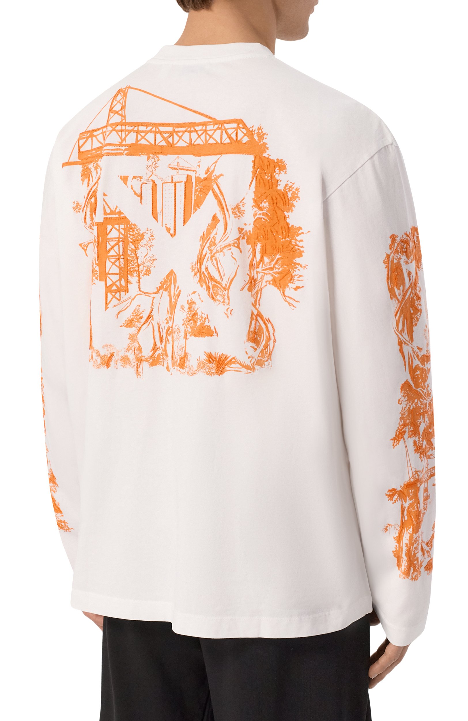 Хлопковый лонгслив OFF-WHITE, арт. 0MAB09CF26JER0061, фото 4