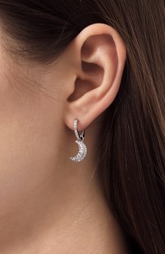 Женские сер�ьги luna SWAROVSKI серебряного цвета, арт. 5666157 | Фото 2 (Региональные ограничения белый список (Axapta Mercury): Не проставлено; Нос: Не проставлено; Материал: Металл)