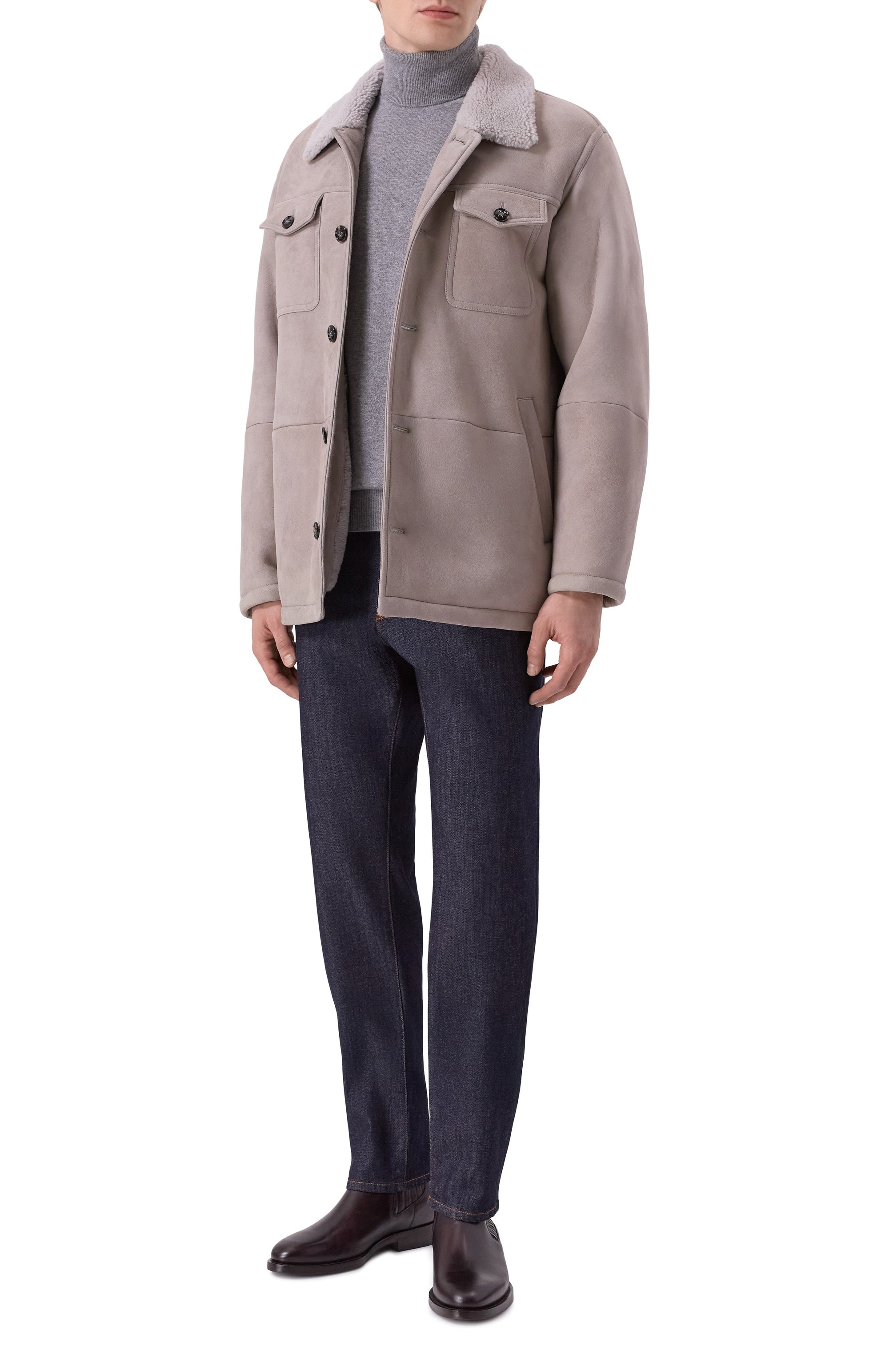 Дубленка из овчины KITON светло-серого цвета по цене 1470000 руб., арт. UW2247V0418H08, фото 2 Дубленка из овчины KITON, арт. UW2247V0418H08, фото 2