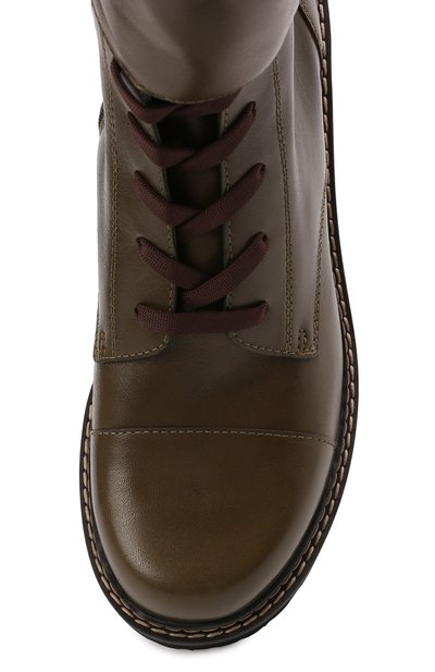 Кожаные ботинки mallory SEE BY CHLOÉ хаки цвета по цене 63850 руб., арт. SB33080A/14003, фото 5 Кожаные ботинки mallory SEE BY CHLOÉ, арт. SB33080A/14003, фото 5