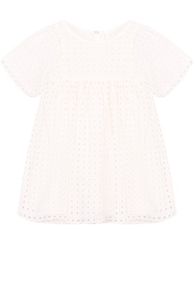 Хлопковое мини-платье с перфорацией CHLOÉ, арт. C12677/2A-5A, фото 1