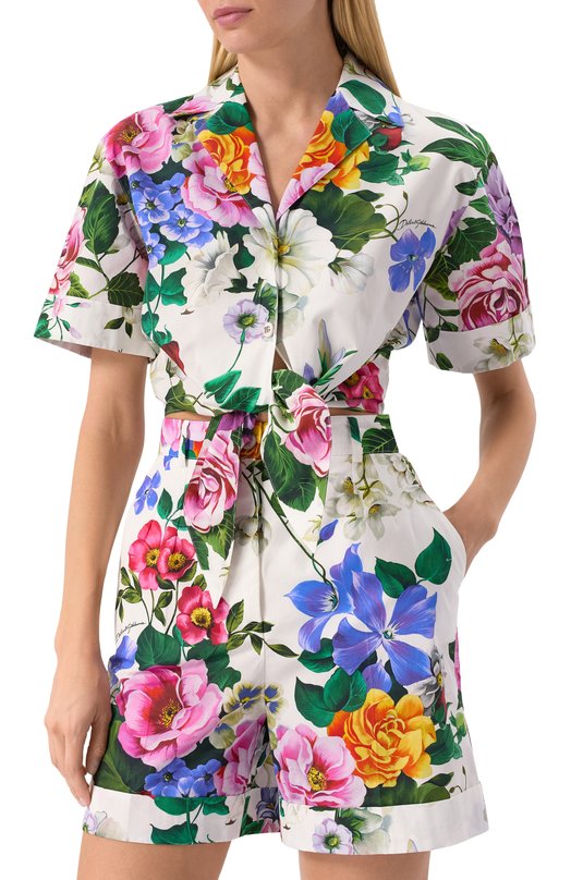 Хлопковая рубашка Dolce & Gabbana F5T30T/HS5S6 Разноцветный  F5T30T/HS5S6 Фото 3