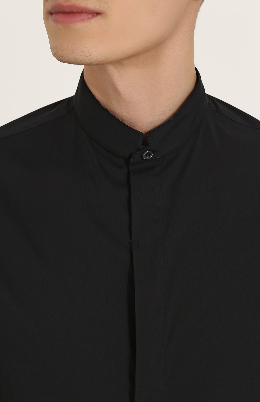 Хлопковая рубашка с воротником-стойкой GIORGIO ARMANI, арт. WSC0YT/WS28C, фото 5