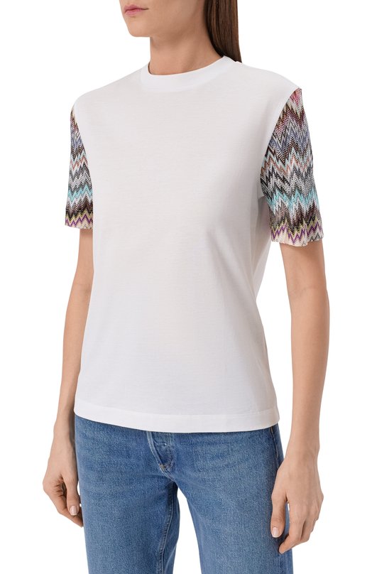 Хлопковая футболка Missoni DS25WL05/BJ00PI Белый  DS25WL05/BJ00PI Фото 3