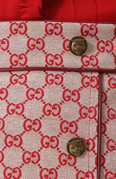 Хлопковая мини-юбка с принтом и декоративными пуговицами GUCCI, арт. 523557/ZLZ35, фото 5