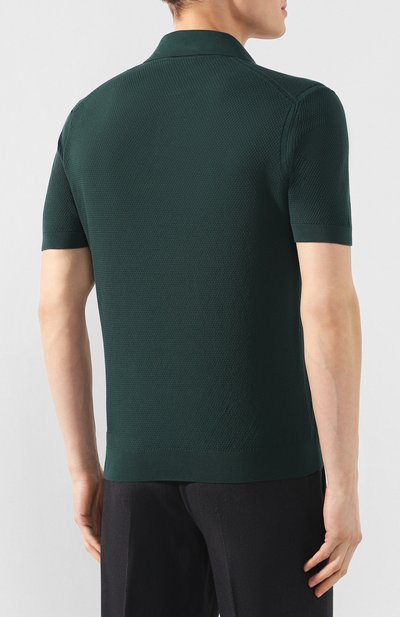 Хлопковое поло ZEGNA зеленого цвета по цене 58650 руб., арт. UUC96/C32, фото 4 Хлопковое поло ZEGNA, арт. UUC96/C32, фото 4
