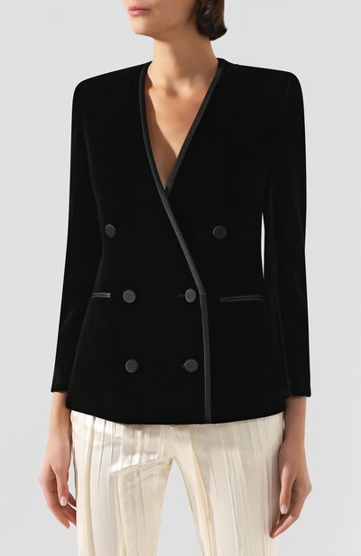 Жакет SAINT LAURENT черного цвета по цене 331500 руб., арт. 615864/Y525R, фото 3 Жакет SAINT LAURENT, арт. 615864/Y525R, фото 3