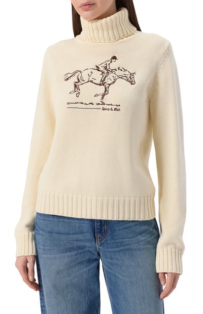 Хлопковый свитер SPORTY AND RICH, арт. WS07265245WH37, фото 3