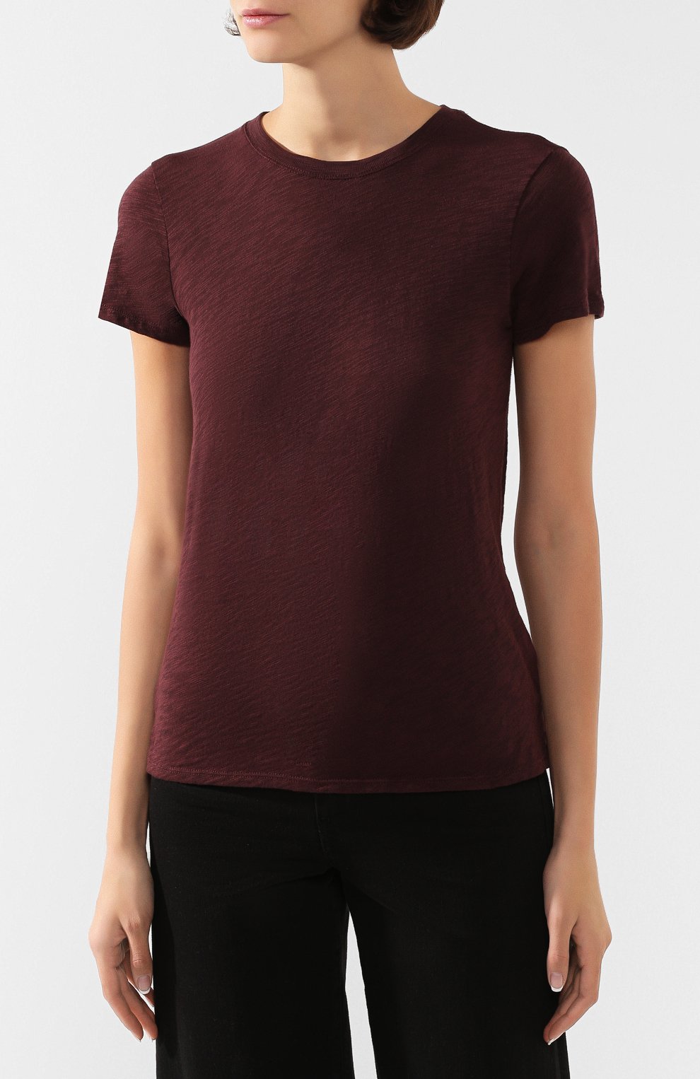 Хлопковая футболка ATM ANTHONY THOMAS MELILLO бордового цвета по цене 12600 руб., арт. AW1145-FK, фото 3 Хлопковая футболка ATM ANTHONY THOMAS MELILLO, арт. AW1145-FK, фото 3