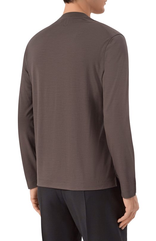 Шерстяной джемпер Canali T0917/MJ02338 Коричневый  T0917/MJ02338 Фото 4